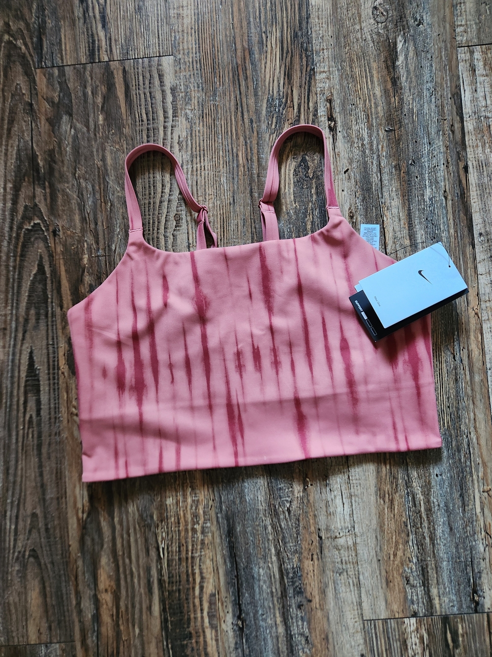 Nike Pink Tie-Dye Cropped Tank with Adjustable Straps